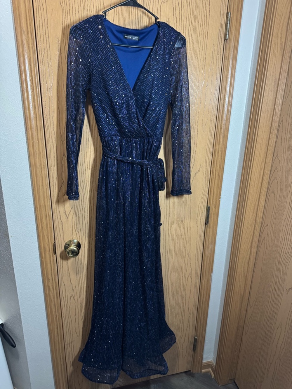 SHEIN Navy Sequin Maxi Dress size M